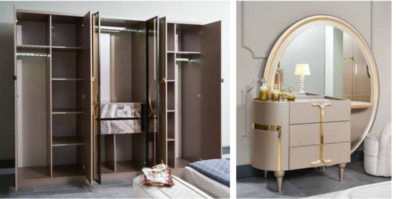 Armario de ropa Lujo Armario Dormitorio Muebles Estilo Italiano Madera Armarios