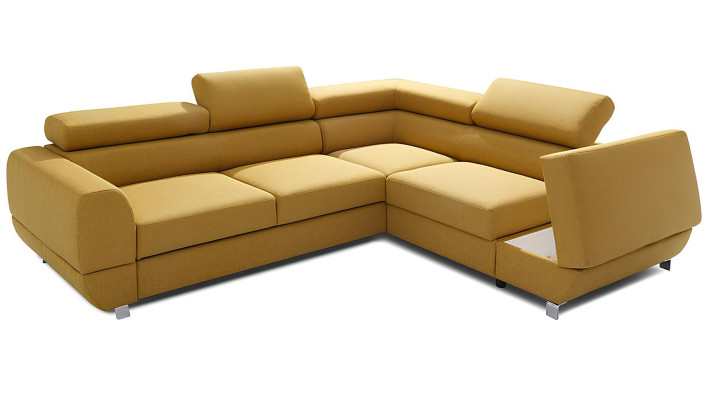 Moderno sofá de esquina gris con función de cama