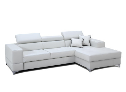 Sofá moderno en forma de L de tela con espacio de almacenamiento para cama