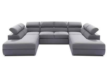 Sofá de esquina de diseño con función de cama en tela en forma de U