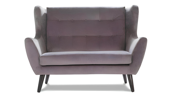 Sofá Chesterfield gris moderno para tres personas