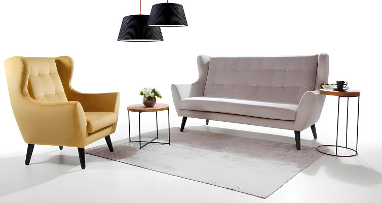 Sillón lounge de diseñador Club chair 1 plaza relajante TV amarillo