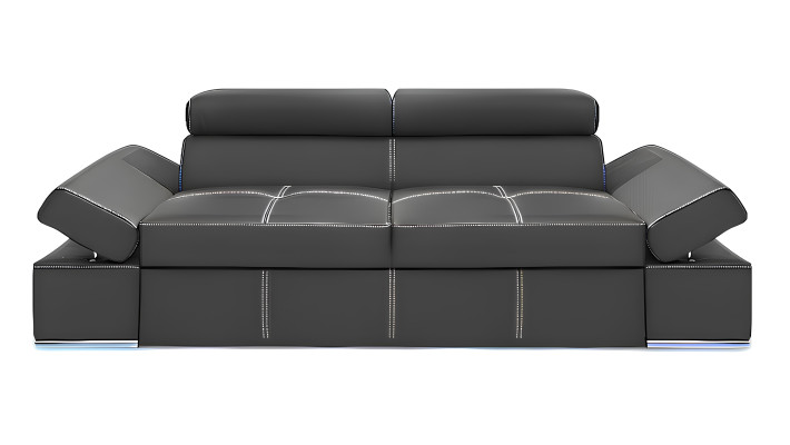 Sofá funcional de diseño moderno en 100 % cuero italiano de 2 plazas