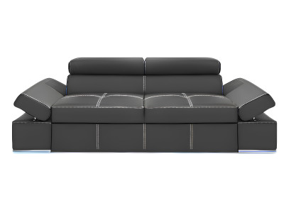 Sofá funcional de diseño moderno en 100 % cuero italiano de 2 plazas