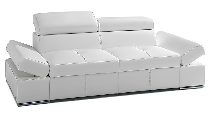 Sofá funcional de diseño moderno en 100 % cuero italiano de 2 plazas