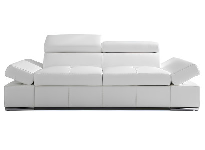 Sofá de diseño para 2,5 personas con función de cama en 100% cuero italiano nuevo