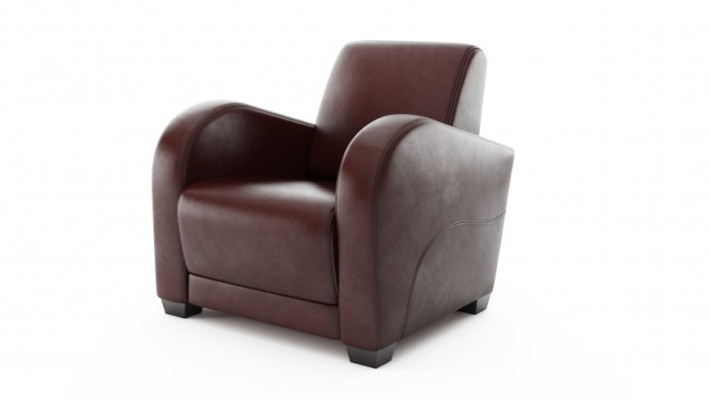 Sillón moderno de cuero 100% italiano para la sala