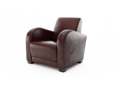 Sillón moderno de cuero 100% italiano para la sala