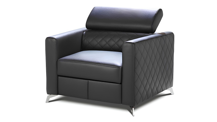 Sillón de diseño tapizado Relex 100% cuero italiano lounge 1 plaza