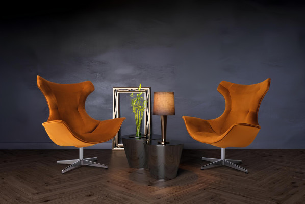 Sillón moderno de cuero fabricado en madera real en diferentes colores