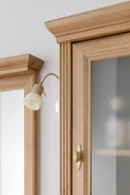 Estante de pared de madera maciza para cocina y baño