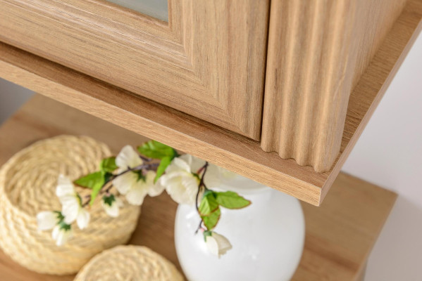 Estante de pared de madera maciza para cocina y baño