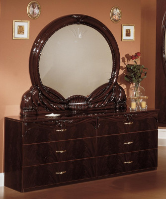 Conjunto de dormitorio de lujo moderno cama 2 mesas de noche 6 piezas madera