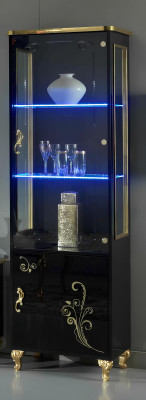 Conjunto de muebles para la sala Vitrina Lowboard Estante 3 piezas Muri negro