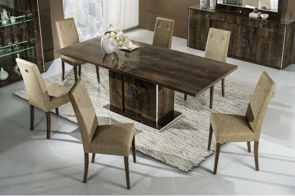 Conjunto de comedor mesa con 6 sillas tapizadas grupo de 7 piezas