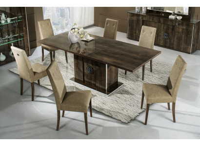 Conjunto de comedor mesa con 6 sillas tapizadas grupo de 7 piezas