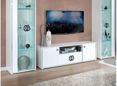 Mueble de TV móvil Tavolo Armario Televisión Diseño Nuevo Blanco 160 cm Moderno Nuevo