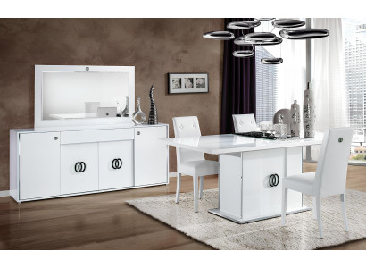 Mesa de comedor blanca para comedor sala de estar diseño madera muebles italianos