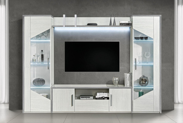 Juego de muebles de salón de 4 piezas Vitrina Moderna Grupo Madera Nueva