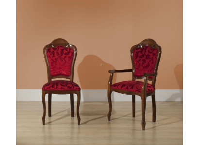 Silla clásica de comedor diseño textil roja nueva