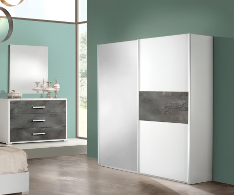 Armario de lujo con puertas correderas de diseño para dormitorio de madera nueva