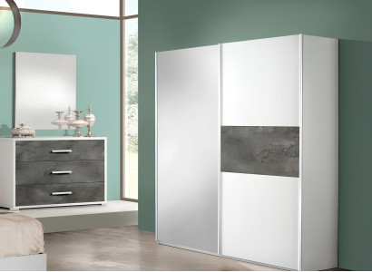 Armario de lujo con puertas correderas de diseño para dormitorio de madera nueva