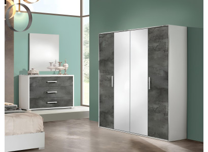 Armario moderno de 4 puertas para guardarropa de madera para dormitorio nuevo