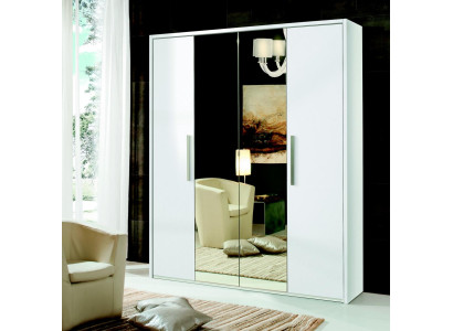 Armario de 4 puertas diseño muebles de madera armarios blanco espejo