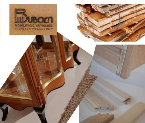 Vitrina angular clásica de vidrio armario salón vitrina de lujo marrón