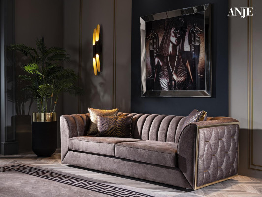 Juego de sofá de tres plazas y sillón moderno