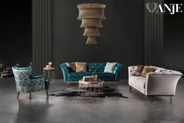 Sofá y sillón de lujo para una sala cómoda en material moderno