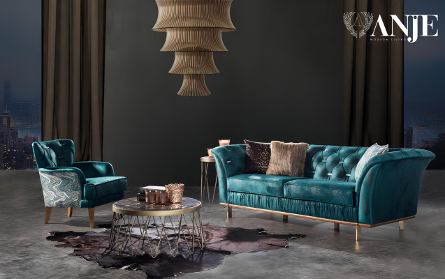 Sofá y sillón de lujo para una sala cómoda en material moderno