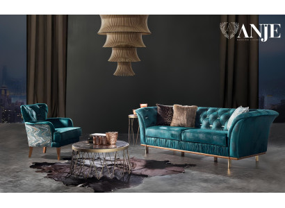 Sofá y sillón de lujo para una sala cómoda en material moderno