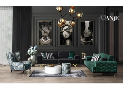 Ottomana verde de lujo para sala de estar muebles tapizados nuevos