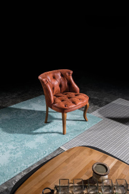 Sillón de cuero marrón sillón de cóctel sillón de diseño muebles de lujo para sala de estar