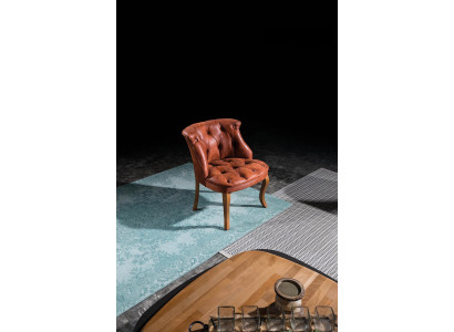 Sillón de cuero marrón sillón de cóctel sillón de diseño muebles de lujo para sala de estar