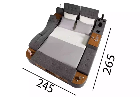 Cama multifuncional doble con construcción moderna 180x200cm nuevo hotel