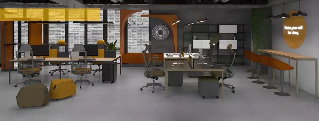 Escritorio de madera maciza para oficina