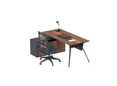 Escritorio de oficina conjunto mesa decoración moderna marrón nuevo