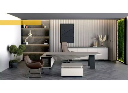 Mesa de esquina gris Stor con diseño moderno y lujoso