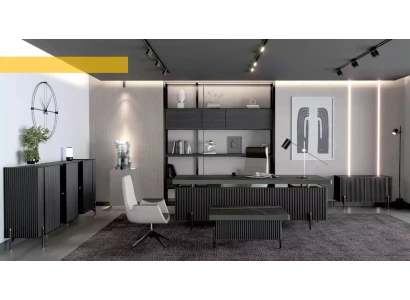 Muebles de oficina de diseño, mesa, cómoda, mueble de oficina negro