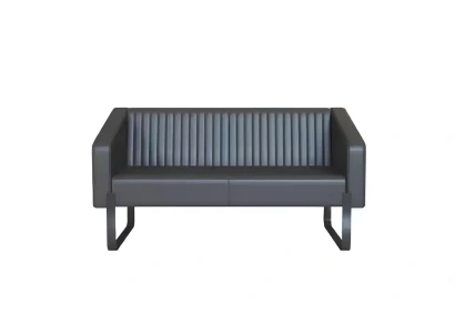 Sofá de diseño 3 plazas Silla Madera Tela Gris
