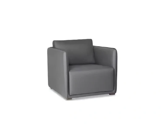 Sillón moderno de tela gris para una persona
