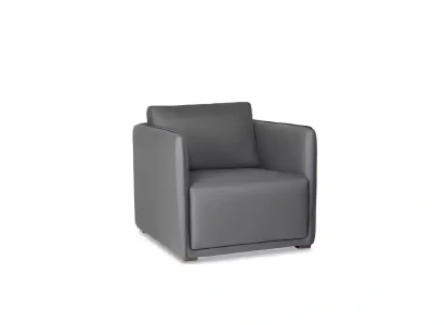 Sillón moderno de tela gris para una persona