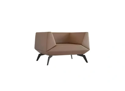 Silla de relajación de diseño con lujosas orejas de cuero