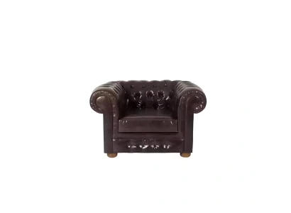 Sillón de madera natural con tapizado textil, estilo elegante