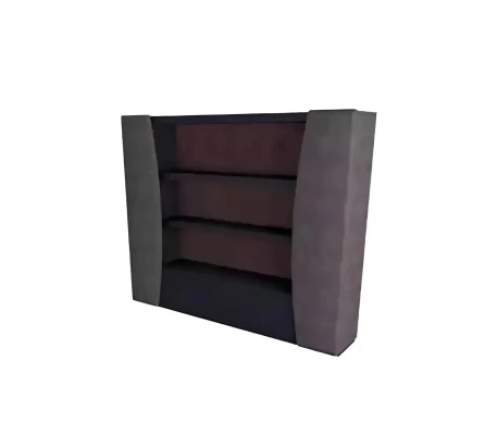 Mesa moderna con estante, mueble de oficina, madera marrón