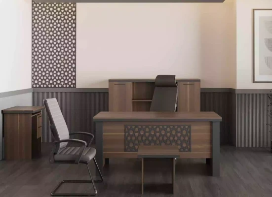 Moderna mesas de madera marrón para oficina