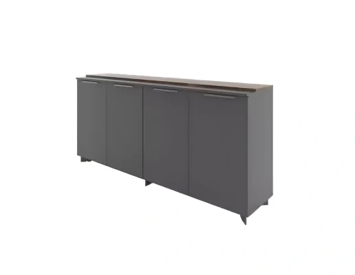 Composición de muebles de oficina móviles marrones