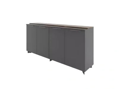 Composición de muebles de oficina móviles marrones